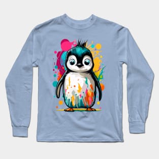 Baby Penguin Colourful - Cute Penguin Long Sleeve T-Shirt